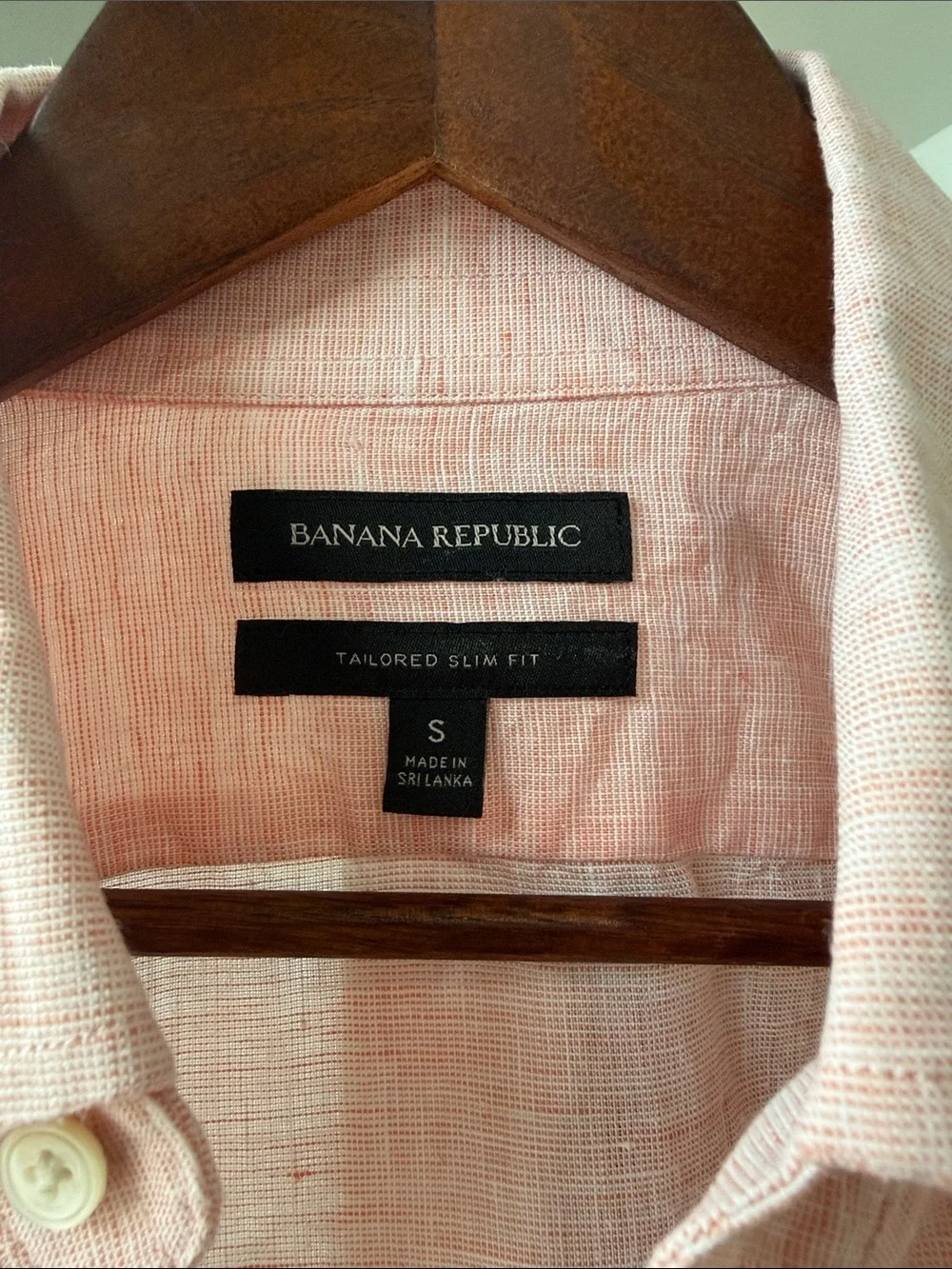 Banana Republic Light Pink Linen Button-Down Shirt - Men's